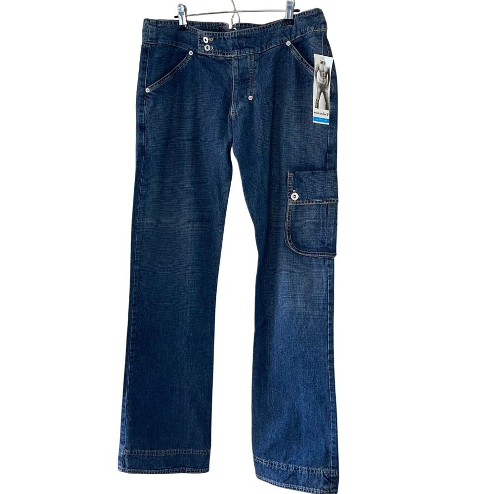 Rufskin Mens Jeans Size 34 Blue Denim Hunter Pockets Pure Cotton New